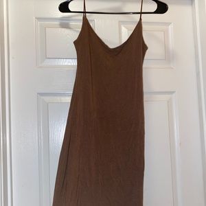 Backless Bodycon Dress Brown